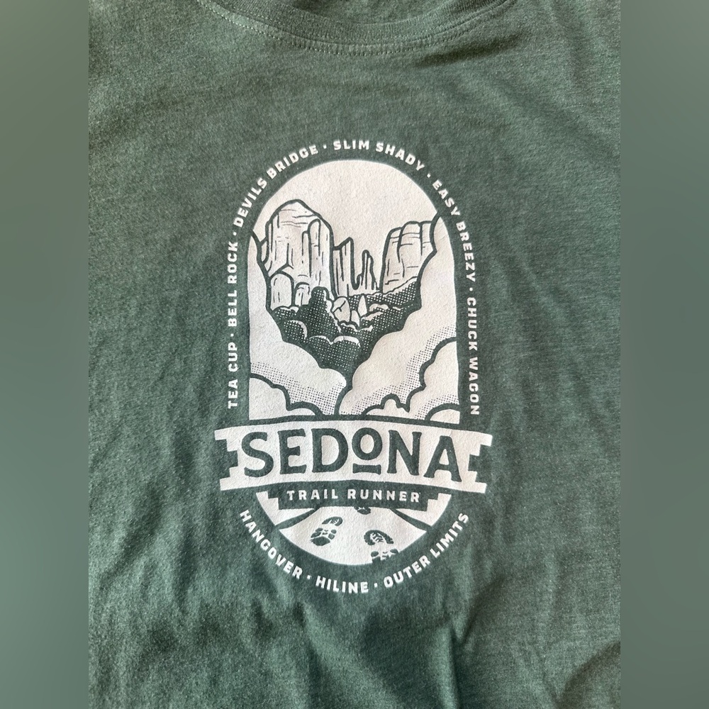 Women’s Sage Green Sedona Trail Runners T-Shirt - Large (or generous Medium)
